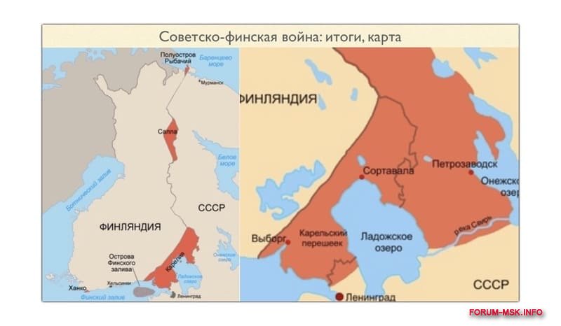 Советско финская война итоги карта
