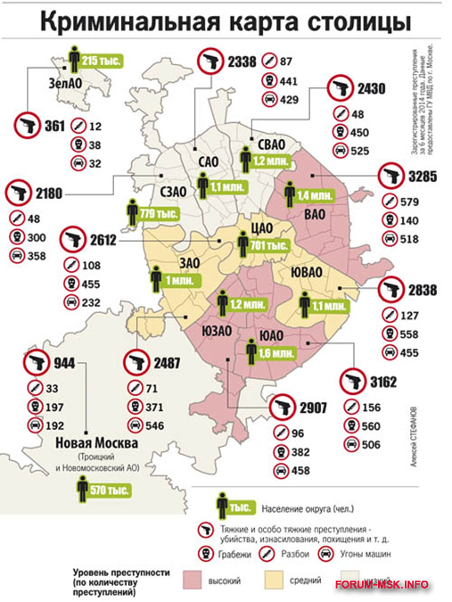 Карта криминогенности москвы